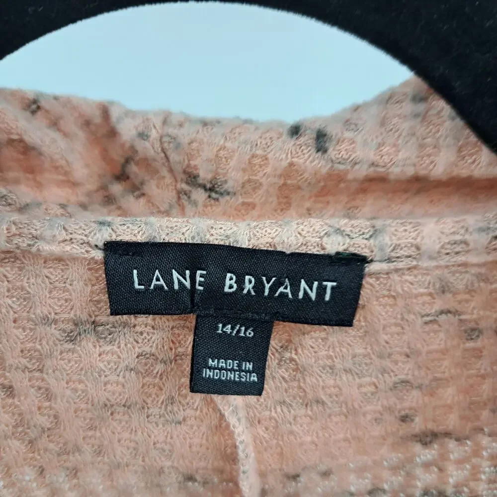 Lane Bryant Tunic Top Plus 14/16 Cowl Neck High Low Long Sleeve‎ Knit Coral Pink - Picture 5 of 11